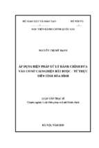 áp dụng biện pháp xử lý hành chính đưa vào cơ sở cai nghiện bắt buộc   từ thực tiễn tỉnh hòa bình