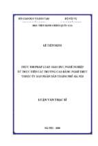 Thực hiện pháp luật giáo dục nghề nghiệp   từ thực tiễn các trường cao đẳng trực thuộc ubnd thành phố hà nôi
