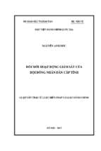 đổi mới hoạt động giám sát của hội đồng nhân dân cấp tỉnh