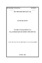 Tổ chức và hoạt động của tòa án nhân dân cấp huyện, tỉnh phú thọ