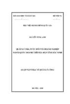 Quản lý nhà nước đối với doanh nghiệp ngoài quốc doanh trên địa bàn tỉnh bắc ninh