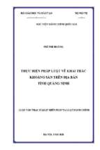 Thực hiện pháp luật về khai thác khoáng sản trên địa bàn tỉnh quảng ninh