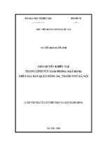 Giải quyết khiếu nại trong lĩnh vực giải phóng mặt bằng trên địa bàn quận đống đa, thành phố hà nội