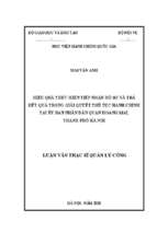 Hiệu quả thực hiện tiếp nhận hồ sơ và trả kết quả trong giải quyết thủ tục hành chính tại ubnd quận hoàng mai, thành phố hà nội