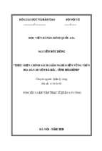 Thực hiện chính sách giảm nghèo bền vững trên địa bàn huyện đà bắc, tỉnh hòa bình