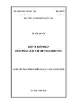 Bảo vệ hiến pháp bằng pháp luật tại việt nam hiện nay