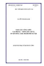 Năng lực công chức văn phòng   thống kê cấp xã, huyện đông anh, thành phố hà nội