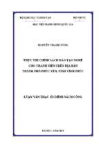 Thực thi chính sách đào tạo nghề cho thanh niên trên địa bàn thành phố phúc yên, tỉnh vĩnh phúc