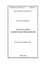 Quản lý tài chính tại trung tâm kỹ thuật điện ảnh