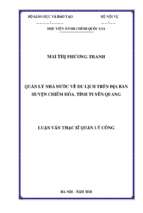 Quản lý nhà nước về du lịch trên địa bàn huyện chiêm hóa, tỉnh tuyên quang