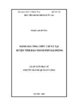 đánh giá công chức cấp xã tại huyện vĩnh bảo thành phố hải phòng