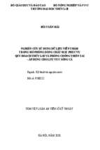 Nghiên cứu sử dụng dữ liệu viễn thám trong mô phỏng dòng chảy mặt phục vụ quy hoạch thủy lợi và phòng chống thiên tai tt