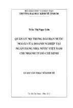 Quản lý nợ trung dài hạn nước ngoài của doanh nghiệp tại ngân hàng nhà nước việt nam chi nhánh tphcm
