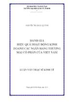 đánh giá hiệu quả hoạt động kinh doanh các ngân hàng thương mại cổ phần của việt nam