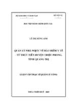 Quản lý nhà nước về bảo hiểm y tế   từ thực tiễn huyện triệu phong, tỉnh quảng trị