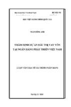 Thẩm định dự án đầu tư vay vốn tại ngân hàng phát triển việt nam