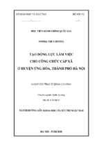 Tạo động lực làm việc cho công chức cấp xã ở huyện ứng hòa, thành phố hà nội