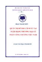 Quản trị rủi ro lãi suất tại ngân hàng thương mại cổ phần công thương việt nam