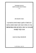 Vận dụng chuẩn mực quốc tế để xây dựng chuẩn mực kế toán công cụ tài chính phái sinh áp dụng cho các doanh nghiệp việt nam