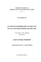 Các nhân tố ảnh hưởng đến cấu trúc vốn của các ngân hàng thương mại việt nam