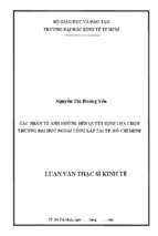 Các nhân tố ảnh hưởng đến quyết định lựa chọn trường đại học ngoài công lập tại tp. hồ chí minh