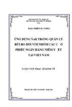 ứng dụng var trong quản lý rủi ro đối với nhóm các cổ phiếu ngân hàng niêm yết tại việt nam