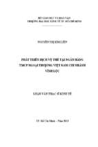 Phát triển dịch vụ thẻ tại ngân hàng thương mại cổ phần ngoại thương việt nam   chi nhánh vĩnh lộc