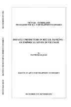 Default predictors in retail banking – an empirical study in vietnam