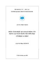 Phân tích hiệu quả hoạt động tín dụng tại ngân hàng thương mại cổ phần á châu