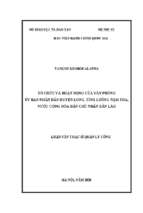 Tổ chức và hoạt động của văn phòng ubnd huyện long tỉnh luông nậm tha, nước chdcnd lào