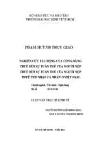 Nghiên cứu tác động của công bằng thuế đến sự tuân thủ của người nộp thuế thu nhập cá nhân ở việt nam