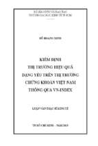 Kiểm định thị trường hiệu quả dạng yếu trên thị trường chứng khoán việt nam thông qua vn index