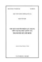 Thu hút nguồn nhân lực giảng viên tại đại học quốc gia thành phố hồ chí minh