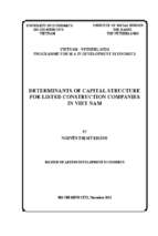 Determinants of capital structure for listed construction companies in vietnam