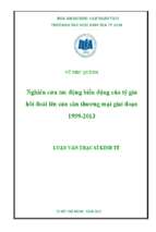 Nghiên cứu tác động biến động tỷ giá hối đoái lên cán cân thương mại giai đoạn 1999 2013