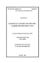 Tạo động lực làm việc cho viên chức tại bệnh viện phổi trung ương