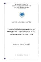 Vận dụng mô hình cameils đánh giá xếp hạng hoạt động các ngân hàng tmcp việt nam