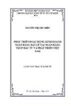 Phát triền hoạt động kinh doanh ngân hàng bán lẻ tại ngân hàng tmcp đầu tư và phát triển việt nam
