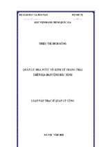 Quản lý nhà nước về kinh tế trang trại trên địa bàn tỉnh bắc ninh