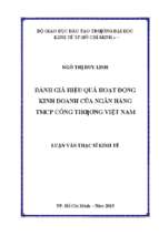 đánh giá hiệu quả hoạt động kinh doanh của ngân hàng thương mại cổ phần công thương việt nam