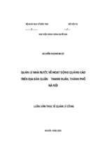 Quản lý nhà nước về hoạt động quảng cáo trên địa bàn quận thanh xuân thành phố hà nội