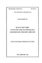 Quản lý nhà nước về giáo dục mầm non trên địa bàn thành phố huế, tỉnh thừa thiên huế