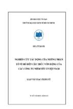 Nghiên cứu tác động của những nhân tố vĩ mô đến cấu trúc vốn động của các công ty niêm yết ở việt nam