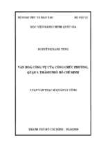 Văn hóa công vụ của công chức phường, quận 9, thành phố hồ chí minh