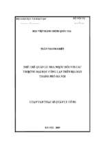 Thể chế qlnn đối với các trường đại học công lập trên địa bàn thành phố hà nội