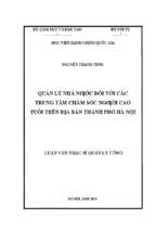 Qlnn đối với các trung tâm chăm sóc người cao tuổi trên địa bàn thành phố hà nội