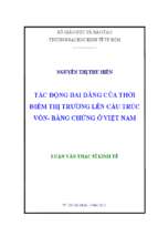 Tác động dai dẵng của thời điểm thị trường lên cấu trúc vốn   bằng chứng ở việt nam