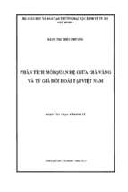 Phân tích mối quan hệ giữa giá vàng và tỷ giá hối đoái tại việt nam