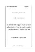 Phát triển đối tượng tham gia bảo hiểm xã hội tự nguyện trên địa bàn thị xã quảng trị, tỉnh quảng trị