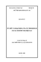 Tổ chức và hoạt động của cục thi hành án dân sự tỉnh phú thọ hiện nay